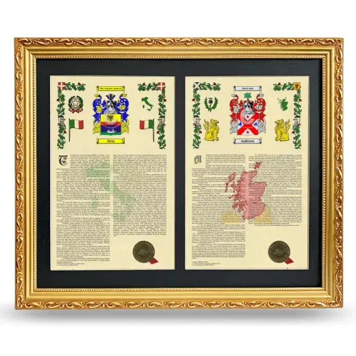 Double Armorial History Framed - Gold