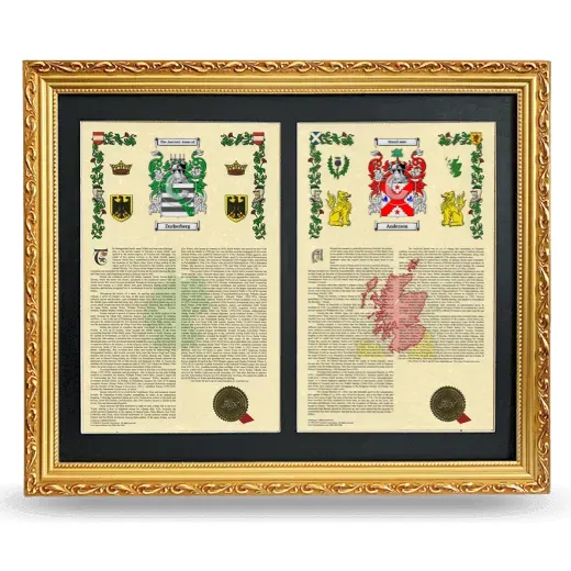 Double Armorial History Framed - Gold