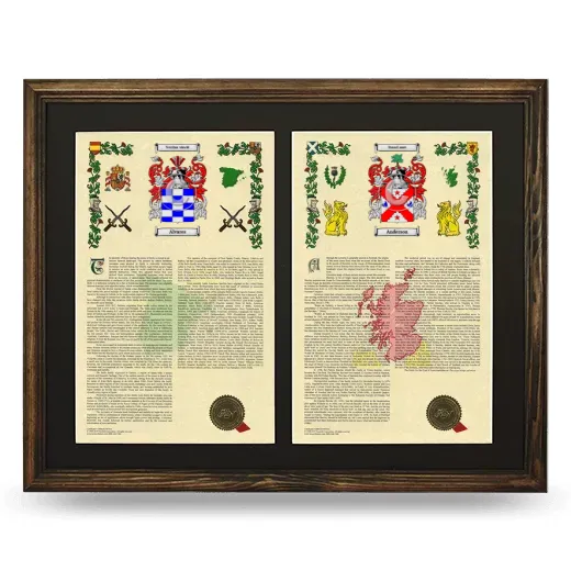 Double Armorial History Framed- Brown