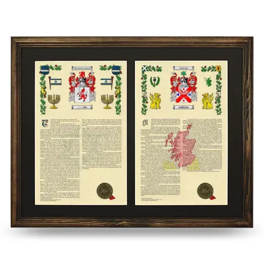 Double Armorial History Framed- Brown