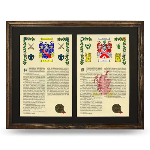Double Armorial History Framed- Brown