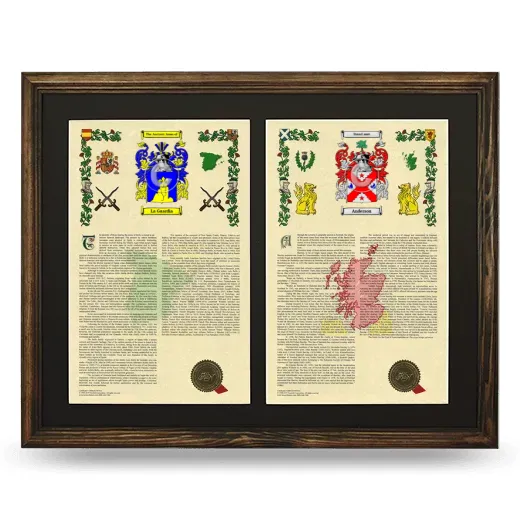 Double Armorial History Framed- Brown