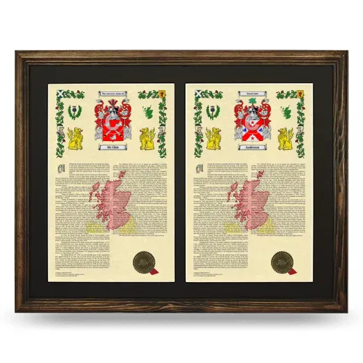 Double Armorial History Framed- Brown