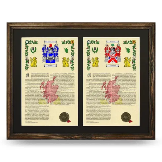 Double Armorial History Framed- Brown
