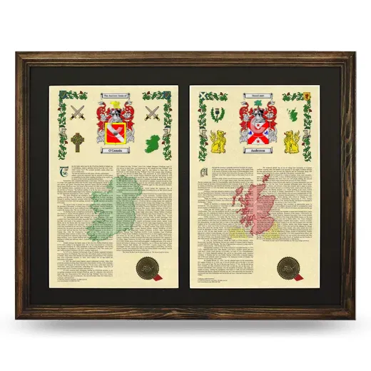 Double Armorial History Framed- Brown