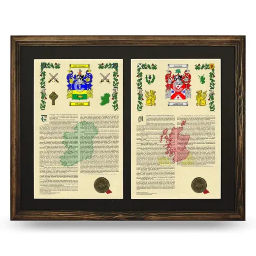 Double Armorial History Framed- Brown