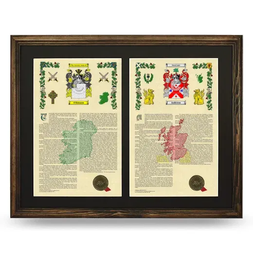 Double Armorial History Framed- Brown