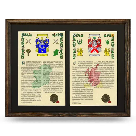 Double Armorial History Framed- Brown