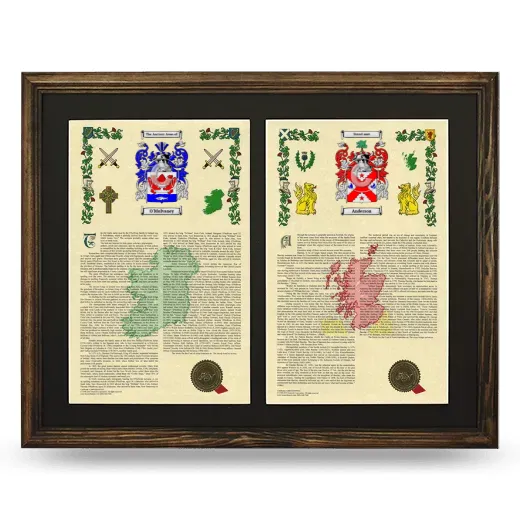 Double Armorial History Framed- Brown