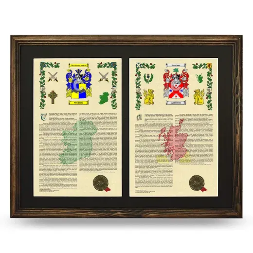 Double Armorial History Framed- Brown