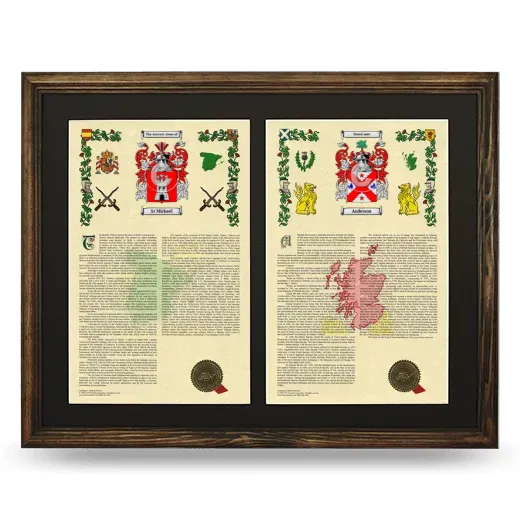 Double Armorial History Framed- Brown