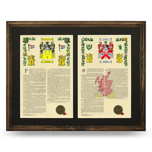 Double Armorial History Framed- Brown