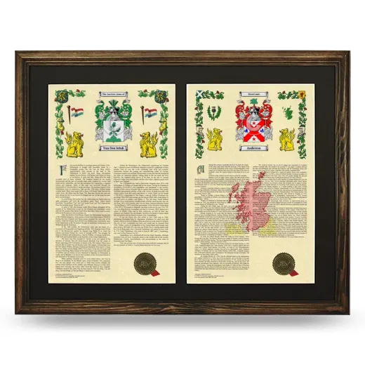 Double Armorial History Framed- Brown