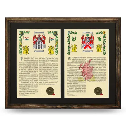 Double Armorial History Framed- Brown