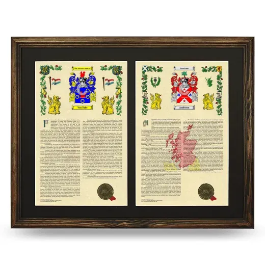 Double Armorial History Framed- Brown