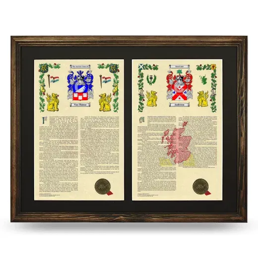 Double Armorial History Framed- Brown