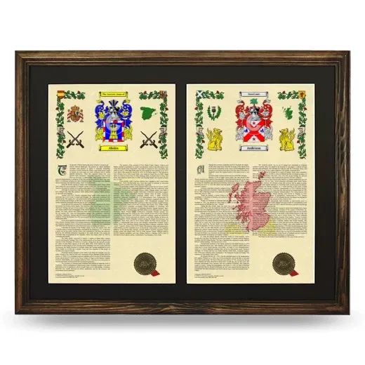 Double Armorial History Framed- Brown