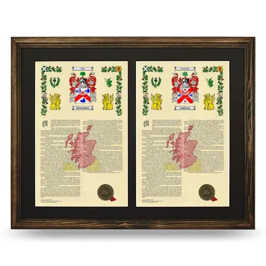 Double Armorial History Framed- Brown