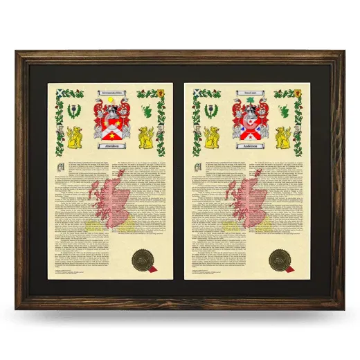 Double Armorial History Framed- Brown
