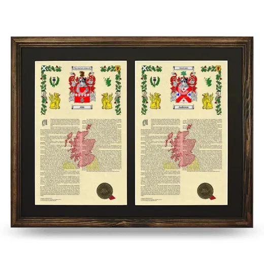 Double Armorial History Framed- Brown
