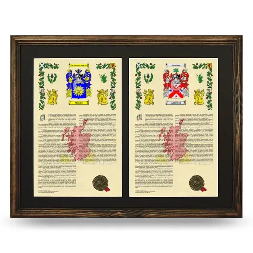 Double Armorial History Framed- Brown