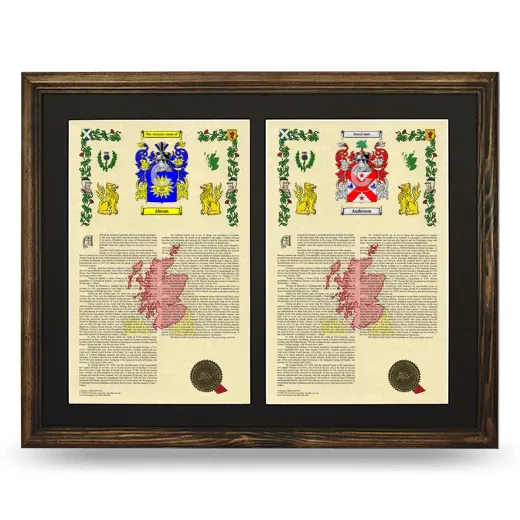 Double Armorial History Framed- Brown