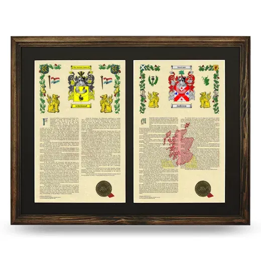 Double Armorial History Framed- Brown