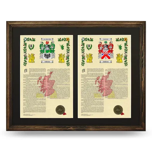 Double Armorial History Framed- Brown