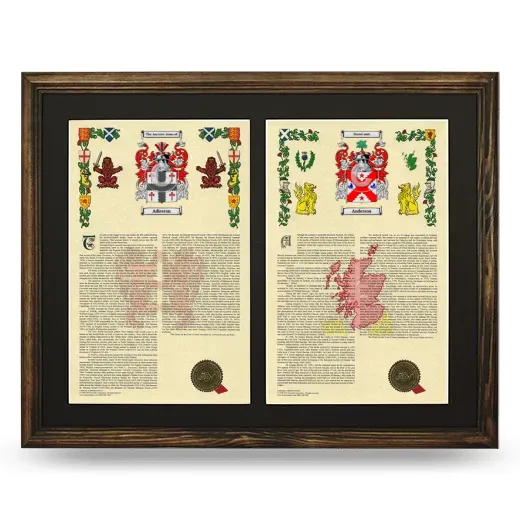 Double Armorial History Framed- Brown