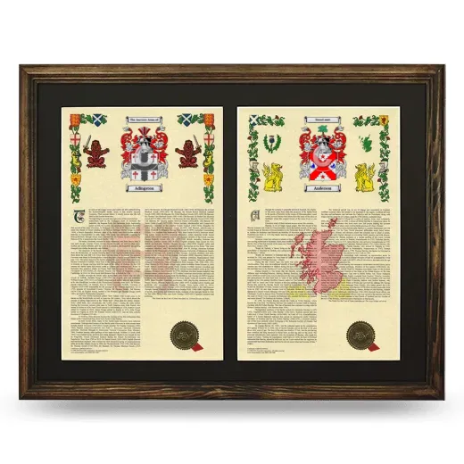 Double Armorial History Framed- Brown