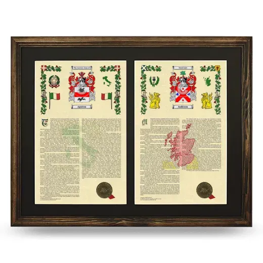 Double Armorial History Framed- Brown