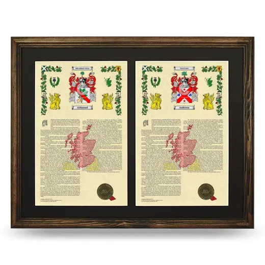 Double Armorial History Framed- Brown