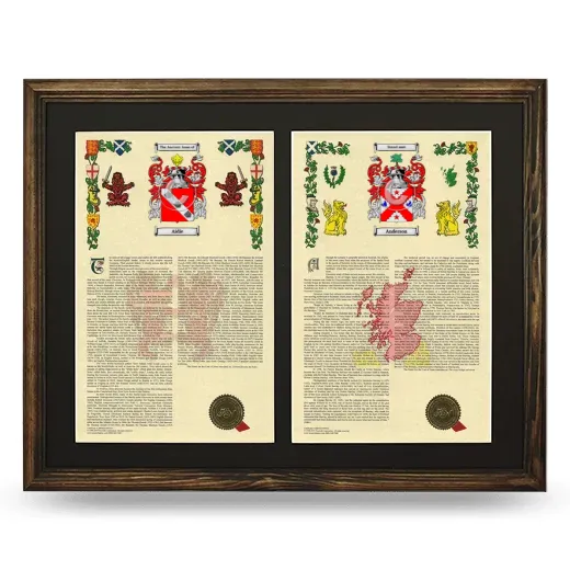 Double Armorial History Framed- Brown