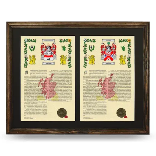 Double Armorial History Framed- Brown