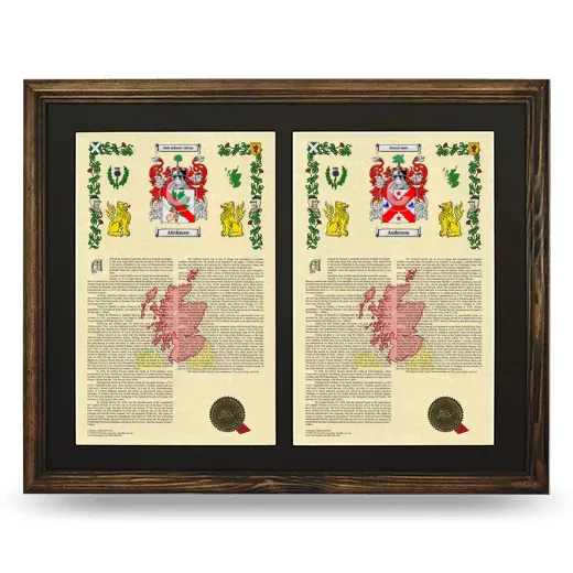 Double Armorial History Framed- Brown