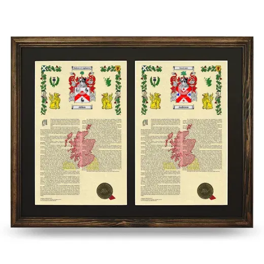 Double Armorial History Framed- Brown