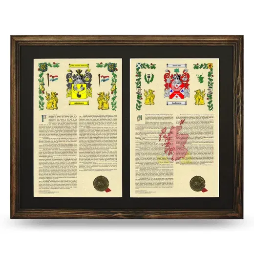 Double Armorial History Framed- Brown