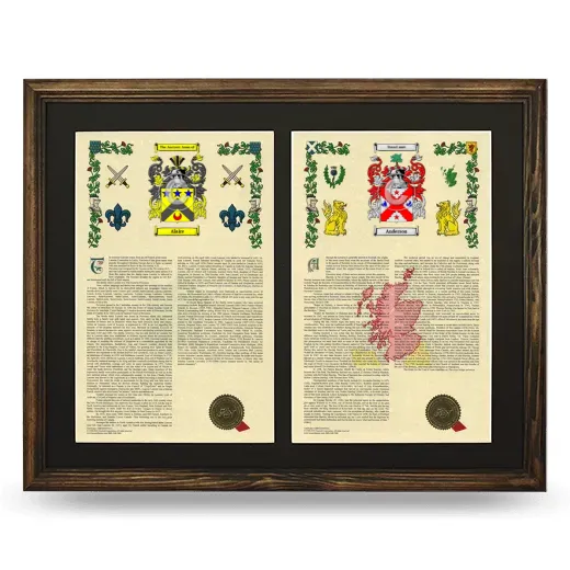 Double Armorial History Framed- Brown