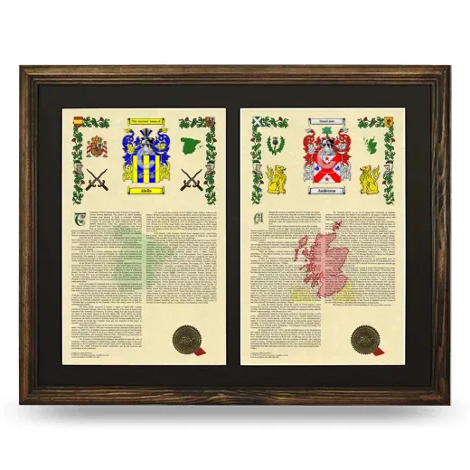 Double Armorial History Framed- Brown