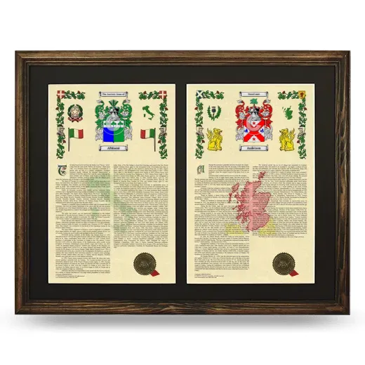 Double Armorial History Framed- Brown