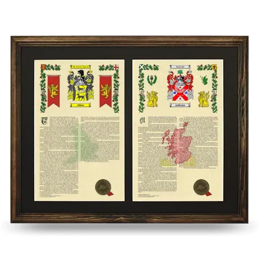 Double Armorial History Framed- Brown