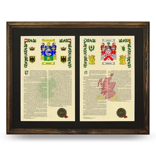 Double Armorial History Framed- Brown