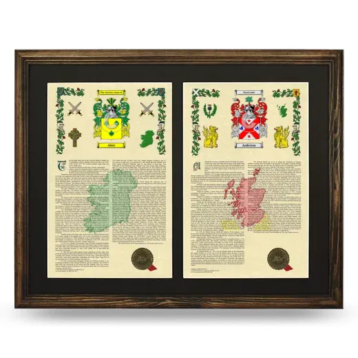 Double Armorial History Framed- Brown