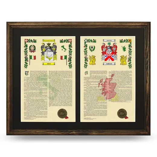 Double Armorial History Framed- Brown