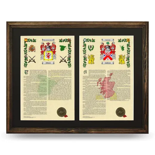 Double Armorial History Framed- Brown