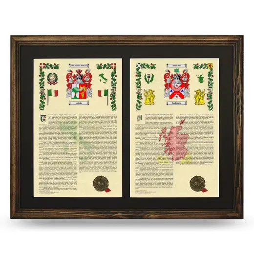 Double Armorial History Framed- Brown