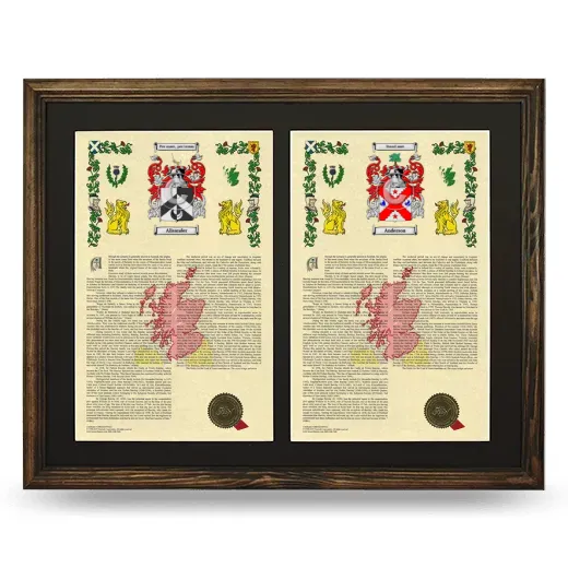 Double Armorial History Framed- Brown