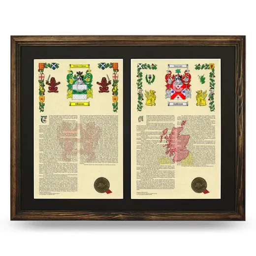 Double Armorial History Framed- Brown