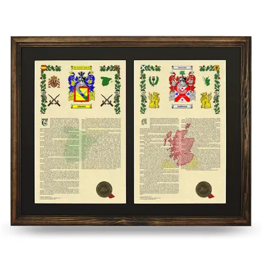 Double Armorial History Framed- Brown