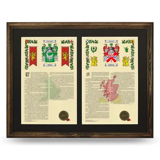 Double Armorial History Framed- Brown
